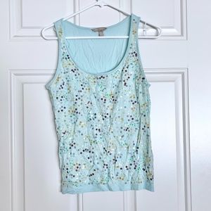 Banana Republic sequin tank top light blue M medium